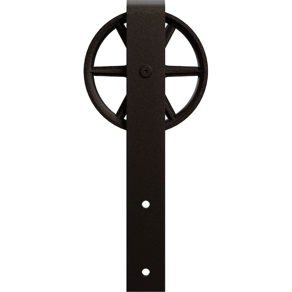 Ekena Millwork Premium Wagon Wheel Roller Hanger w/ Bolts for Barn Door for 1 3/8" Doors, Arch Bronze GB60013RWAB - main